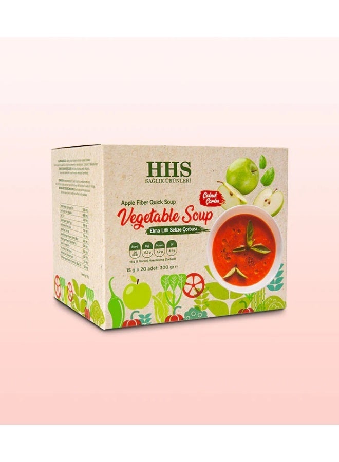 أتش أتش أس شوربة تفاح لذيذة غنية بالألياف: 20 كيس × 15 غرام للتحكم في الوزن - Image 1